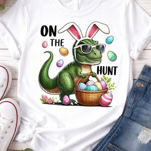 Roaring into Easter with this Dinosaur Easter Tee
